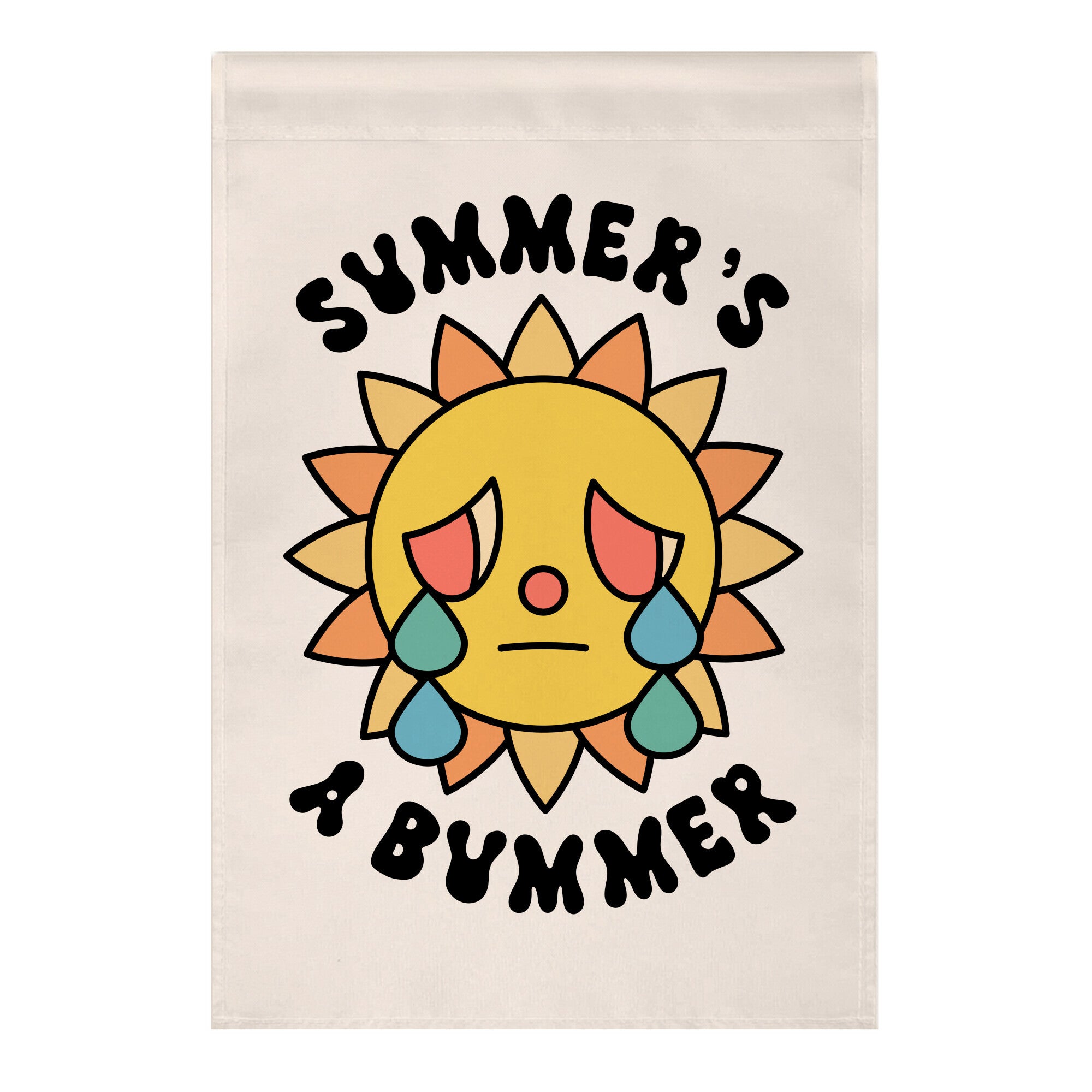Summer's A Bummer (Retro Sad Sun) Garden Flag